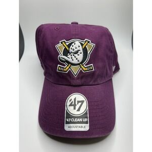 Anaheim Ducks NHL 47 Brand Clean Up Plum Adjustable Hat Cap